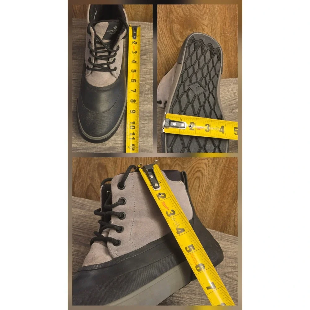 Sperry Cutwater Waterproof Insulated Deck Boots Mens Size 10.5 Gray Black